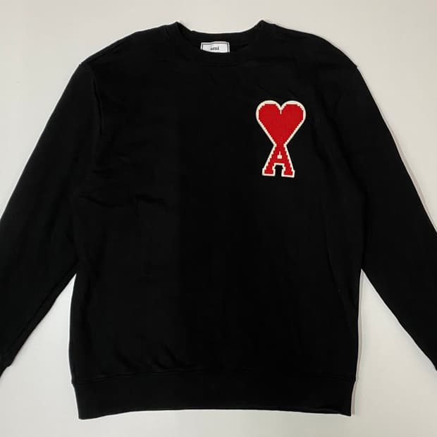 아미 하트 로고 맨투맨 블랙 L