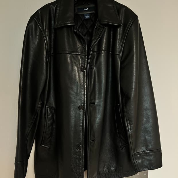 올드갭 GAP 레더 가죽 카코트 블랙 M
