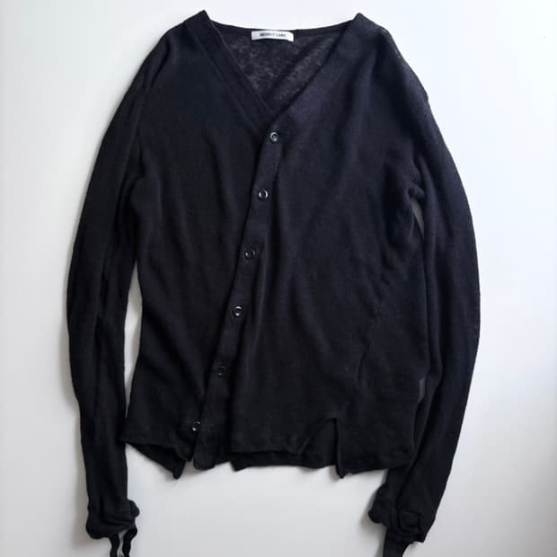 헬무트랭 린넨 시어 사선 가디건