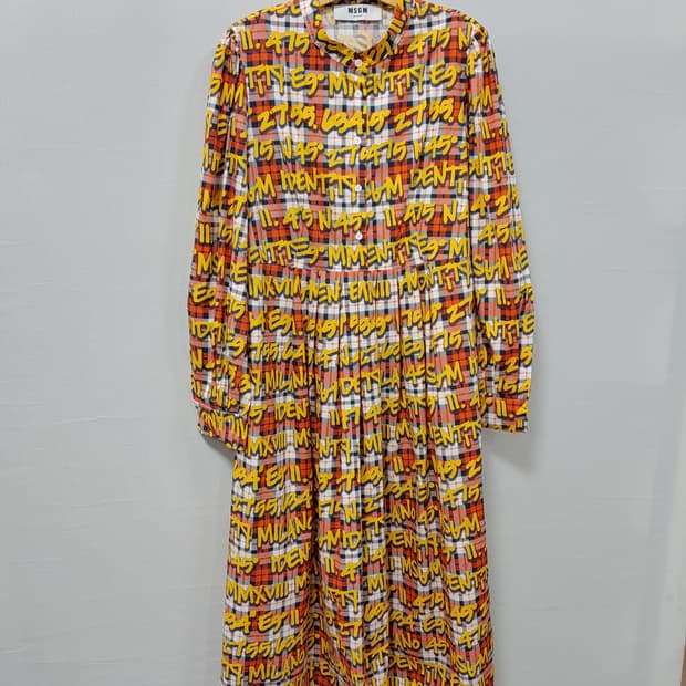 MSGM 체크 롱 원피스 여성42  66