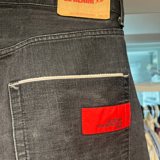 굿이너프 프라그먼트 흑청 데님 34