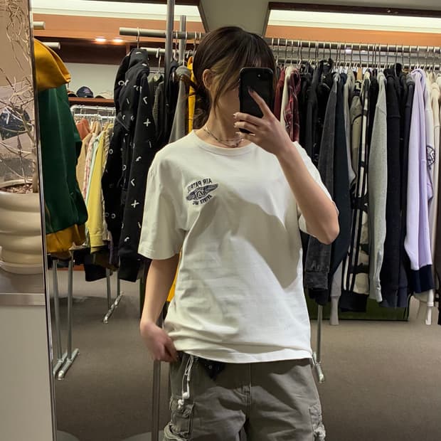 XL)AVIREX 빈티지 후면 자수 그래픽 반팔