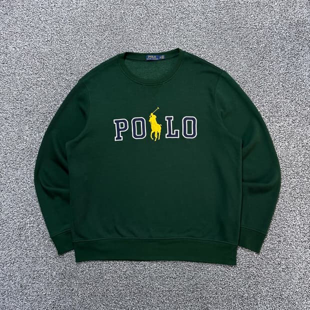 Name : 폴로 랄프로렌 스펠아웃 빅로고 딥그린 오버핏 맨투맨 :)