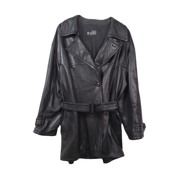 de passer 벨티드 양가죽 하프 코트