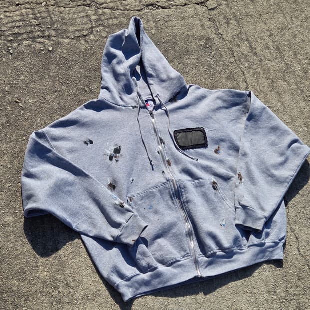 챔피온 핸드페인팅 후드집업