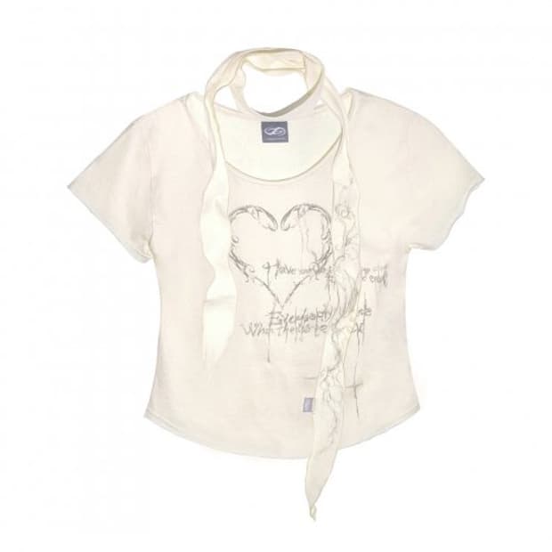 허그유어스킨 하트오너먼트 스카프 탑