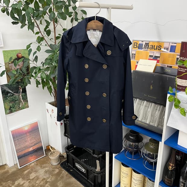 버버리 키즈 후드 트렌치코트 10y 