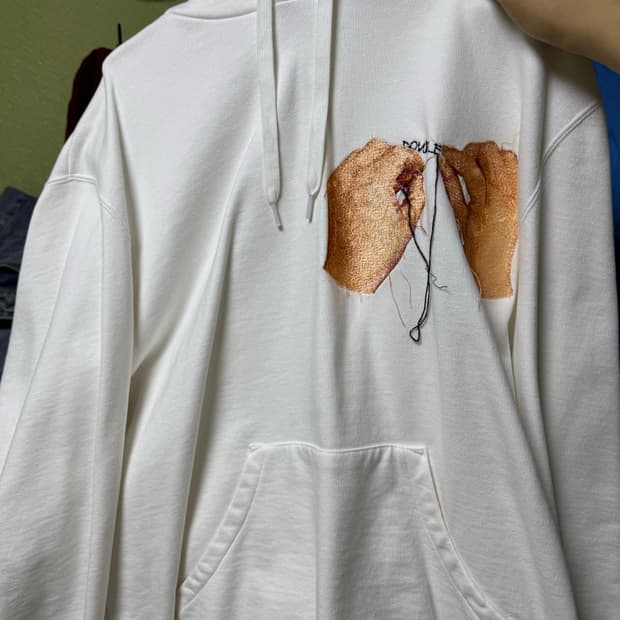 22AW 더블렛 자수 후드