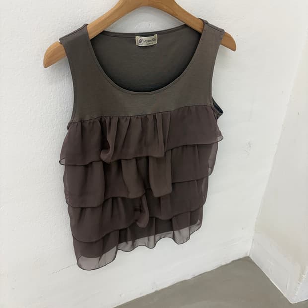 Chiffon Tiered Ruffle Tank Top