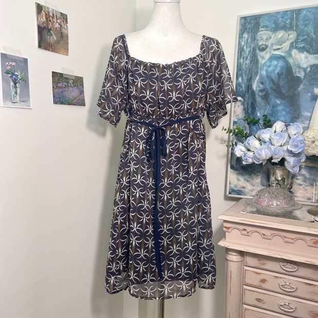 navy oriental mood bow midi opc(size-LL)