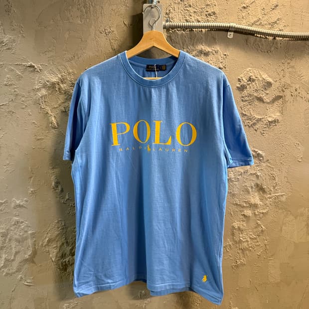 폴로 랄프로렌 로고 프린트 반팔 티셔츠 블루 L