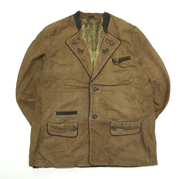 CN901 L 독일 트라흐텐 바바리안 알펜 자수 스웨이드 자켓