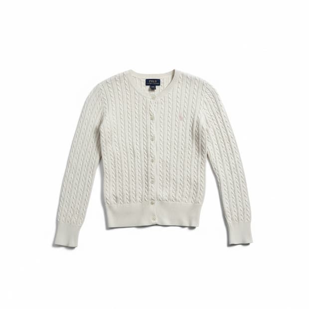 폴로 랄프로렌 아이보리 케이블 가디건 M