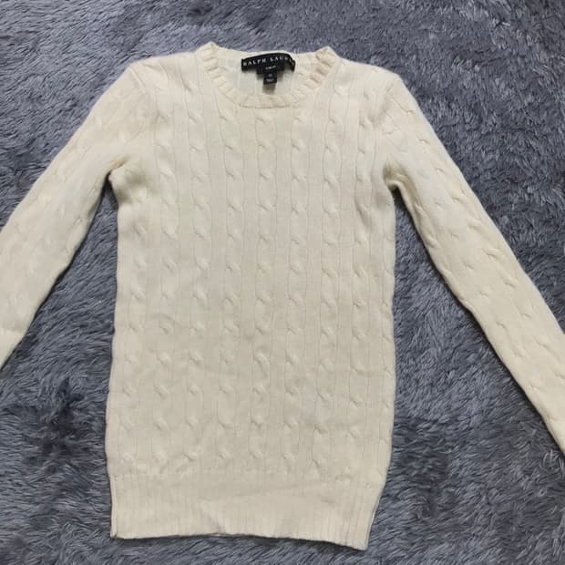 [[XS, A급] 폴로(POLO)랄프로렌 캐시미어 꽈배기 니트@253