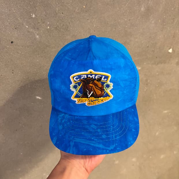 새상품 90s USA 빈티지 카멜 시가렛 볼캡 스냅백 모자