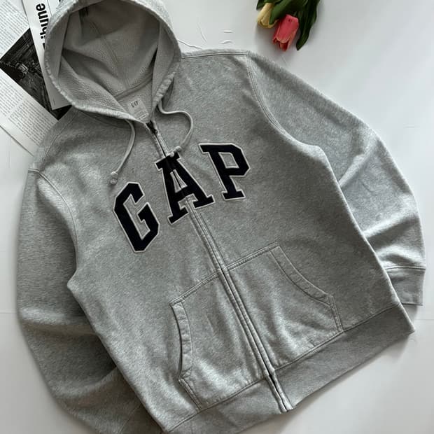 GAP 갭 빅로고 그레이 후드 집업