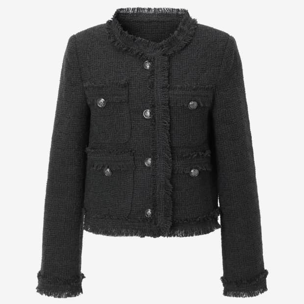 카키포인트 크롭 트위드 그레이