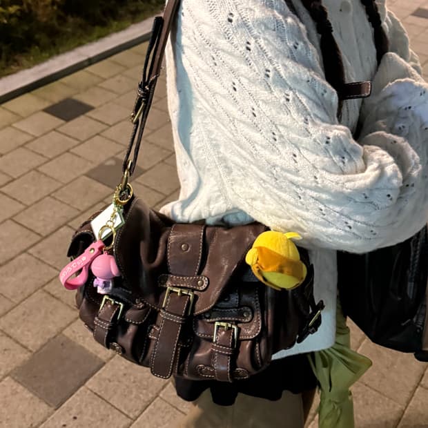 빈티지 브라운 숄더백