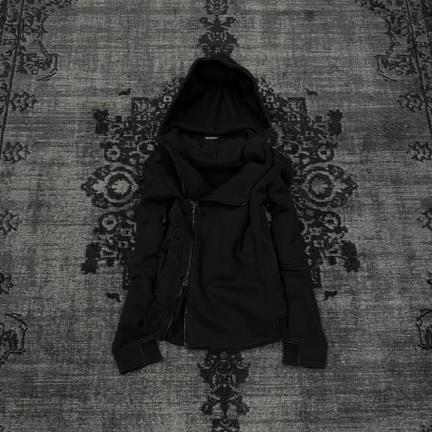 Balmain asymmetric biker hood zip up