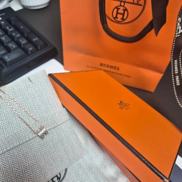 [급] 에르메스 미니팝아슈 목걸이 마론글라세