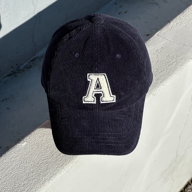 [F] 어버브 코듀로이 네이비 볼캡 모자