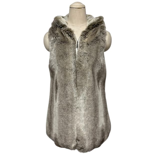 3747 그레이 후드 퍼조끼 후드조끼