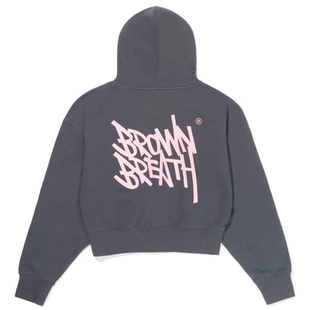 브라운브레스 크롭 후드티 차콜 FREE