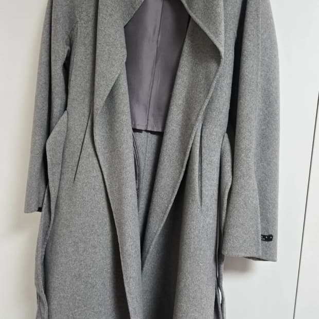 캐시미어 울 코트 그레이  핸드메이드 