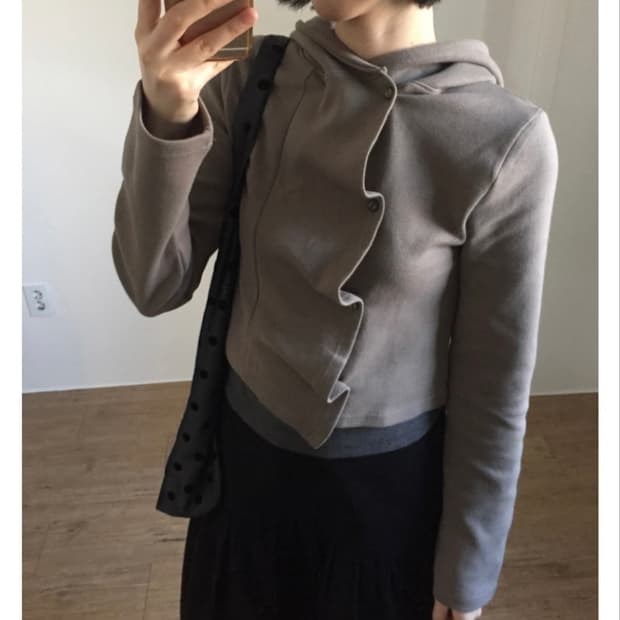 더기 바이어스 버튼 후디