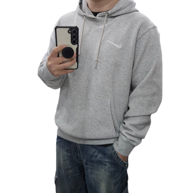 나이키 솔로스우시 기모 후드티 그레이 L 100