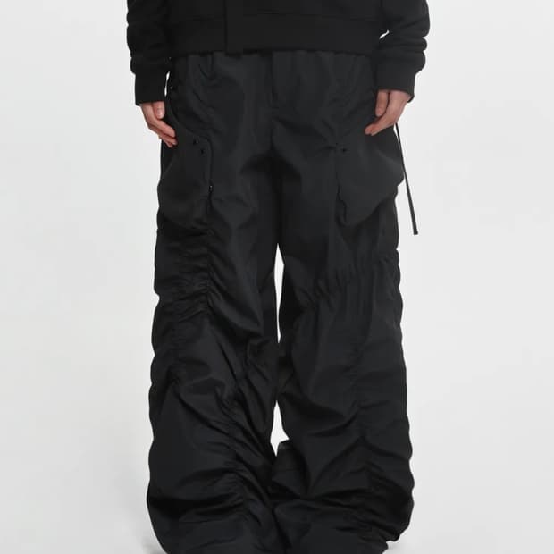 NACHE SMOCKING CONVEX PANTS BLACK