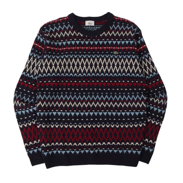 라코스테 에스닉 패턴 울 니트