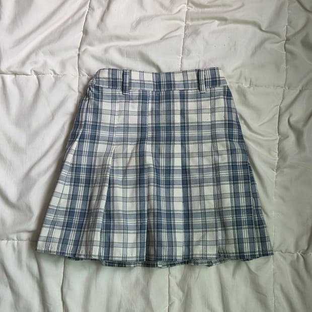 Blue checkered tennis skirt