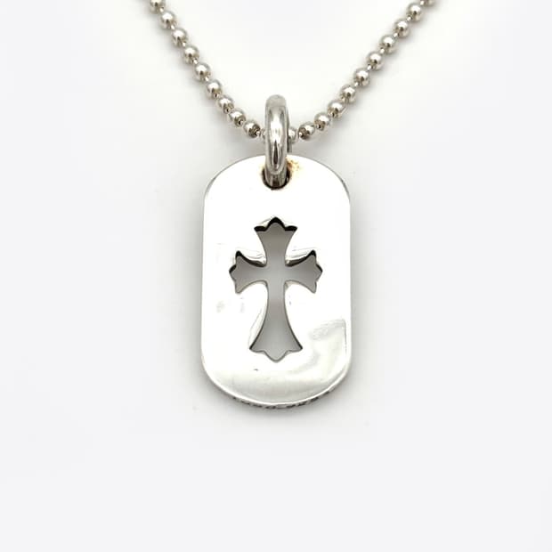 크롬하츠 타이니 미니 크로스 컷아웃 도그택 목걸이 (새상품/미개봉)