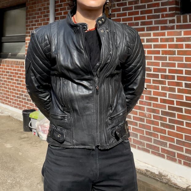 빈티지 리얼레더 유로450 멀티지퍼 라이더자켓