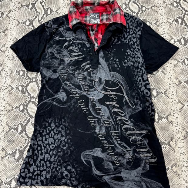 “Clash” 00’s Design Check Layered Leopar