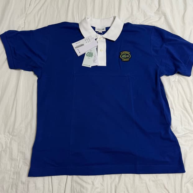 (XL) 라코스테 paris 뱃지 카라 pk 반팔티 블루 