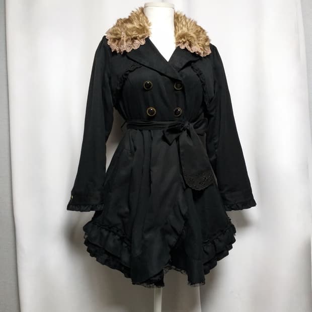 엑시즈팜 프릴레이스 트렌치코트 빈티지자켓 달천대장 히메갸루 모리걸 핀터깔