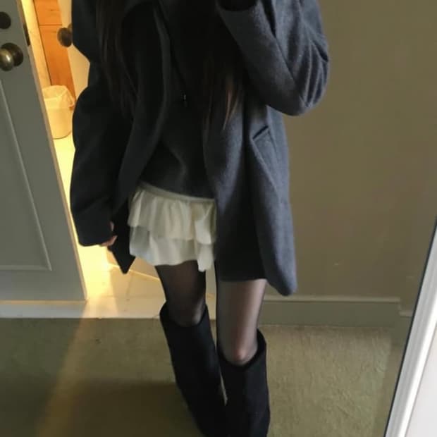 스웨이드 폴딩 와이드 부츠 240