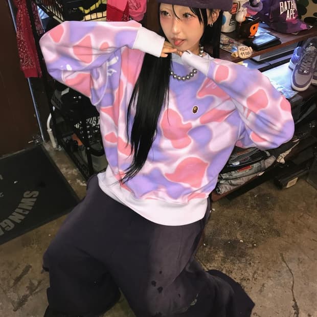 Bape Pink&Purple Camouflage Sweatshirt