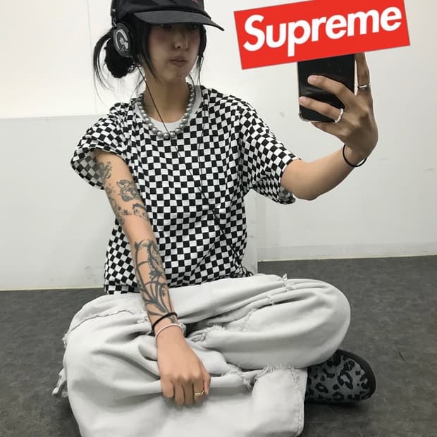Supreme X Hanes Checkerboard T-shirt