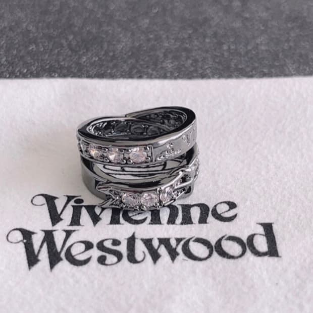 비비안웨스트우드 아카이브 크리스탈 큐빅 2단 벨트링