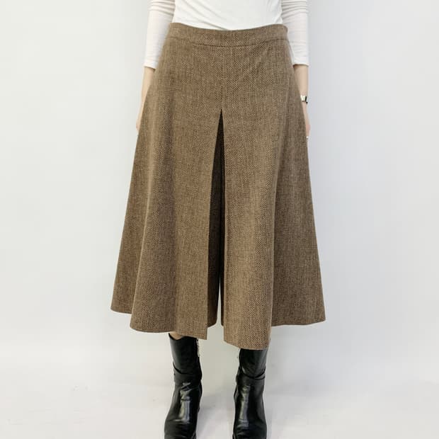 메종 마르지엘라 헤링본 울 스커트 팬츠