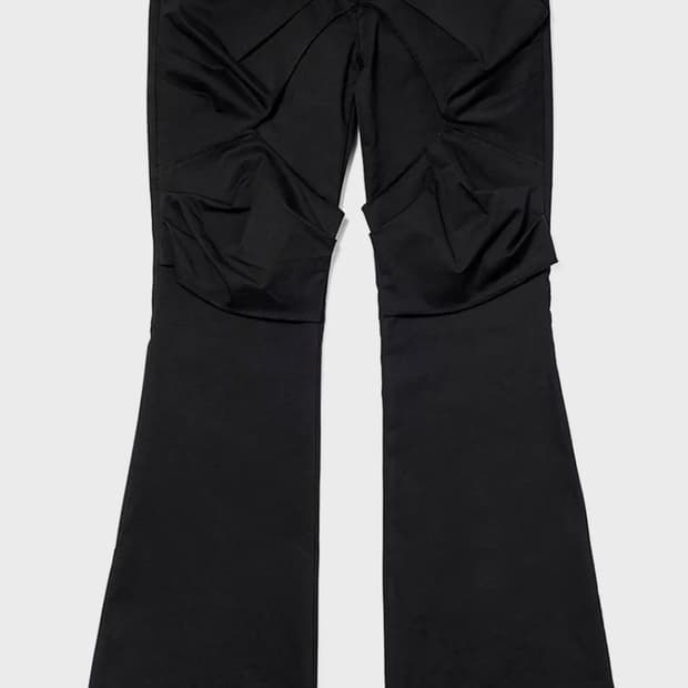 오픈와이와이 GATHERED BOOTCUT PANTS (BLACK)