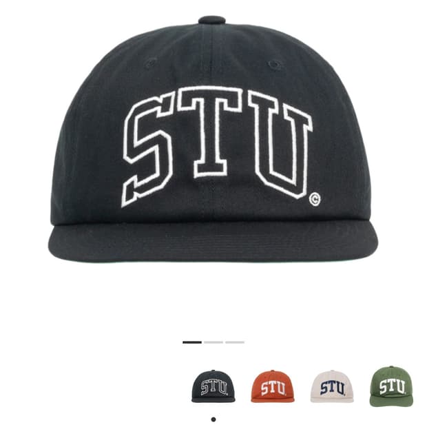 스투시 아치 스트랩백 캡 쉐도우 블랙