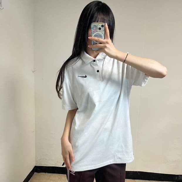 Nike White Dri-FIT Polo Shirt
