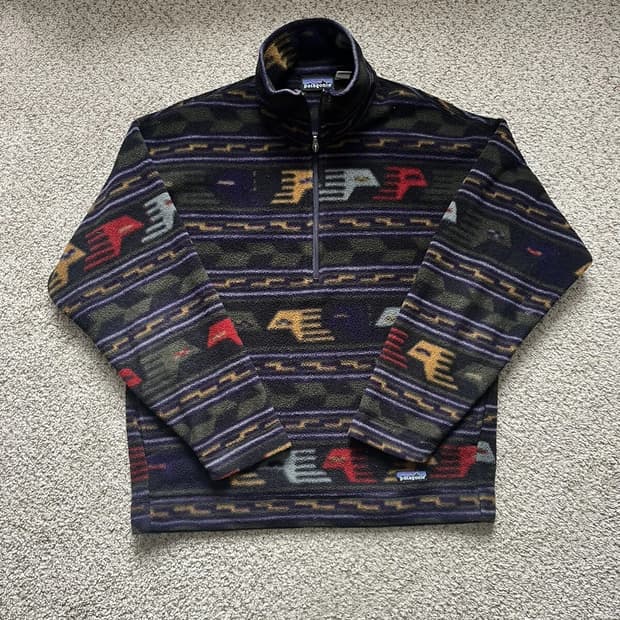 90s 파타고니아 신칠라 하프 집업 아나톨리아 패턴 