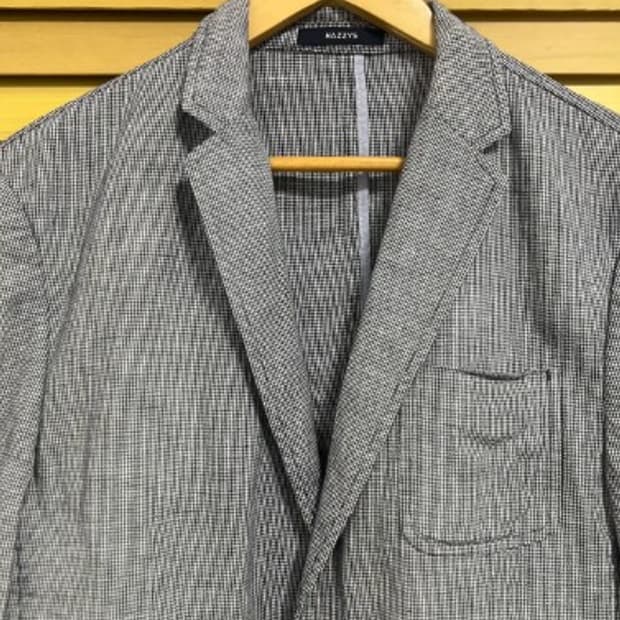 헤지스 남성 하운드투스체크 코튼린넨자켓 95