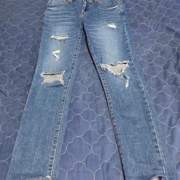 (빈티지) 게스 10s 익스트림 스키니핏 스판 데님팬츠 찢청 (28)
