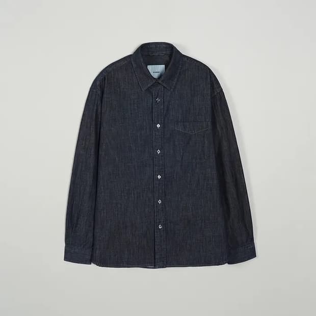 새상품) 인더로우 워시드 데님 셔츠 블루블랙 3 사이즈